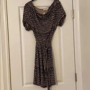 Loft brown and black print dress.